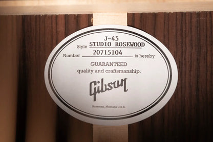 Gibson J-45 Studio Rosewood Acoustic/Electric Guitar - Satin Natural with Hardshell Case