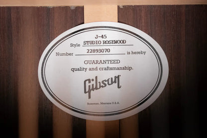 Gibson J-45 Studio Rosewood Acoustic/Electric Guitar - Satin Rosewood Burst with Hardshell Case - Floor Model