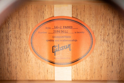 Gibson LG-2 All Mahogany Faded Acoustic/Electric Guitar - Natural with Hardshell Case