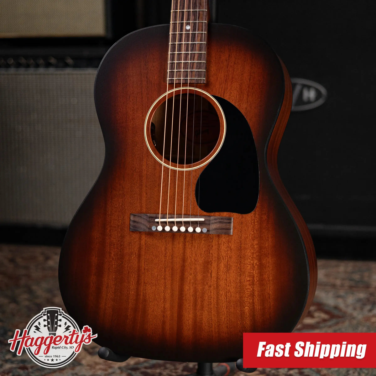 Gibson LG-2 All Mahogany Faded Acoustic/Electric Guitar - Vintage Sunburst with Hardshell Case