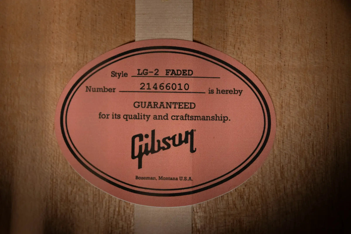 Gibson LG-2 All Mahogany Faded Acoustic/Electric Guitar - Vintage Sunburst with Hardshell Case