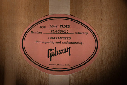 Gibson LG-2 All Mahogany Faded Acoustic/Electric Guitar - Vintage Sunburst with Hardshell Case