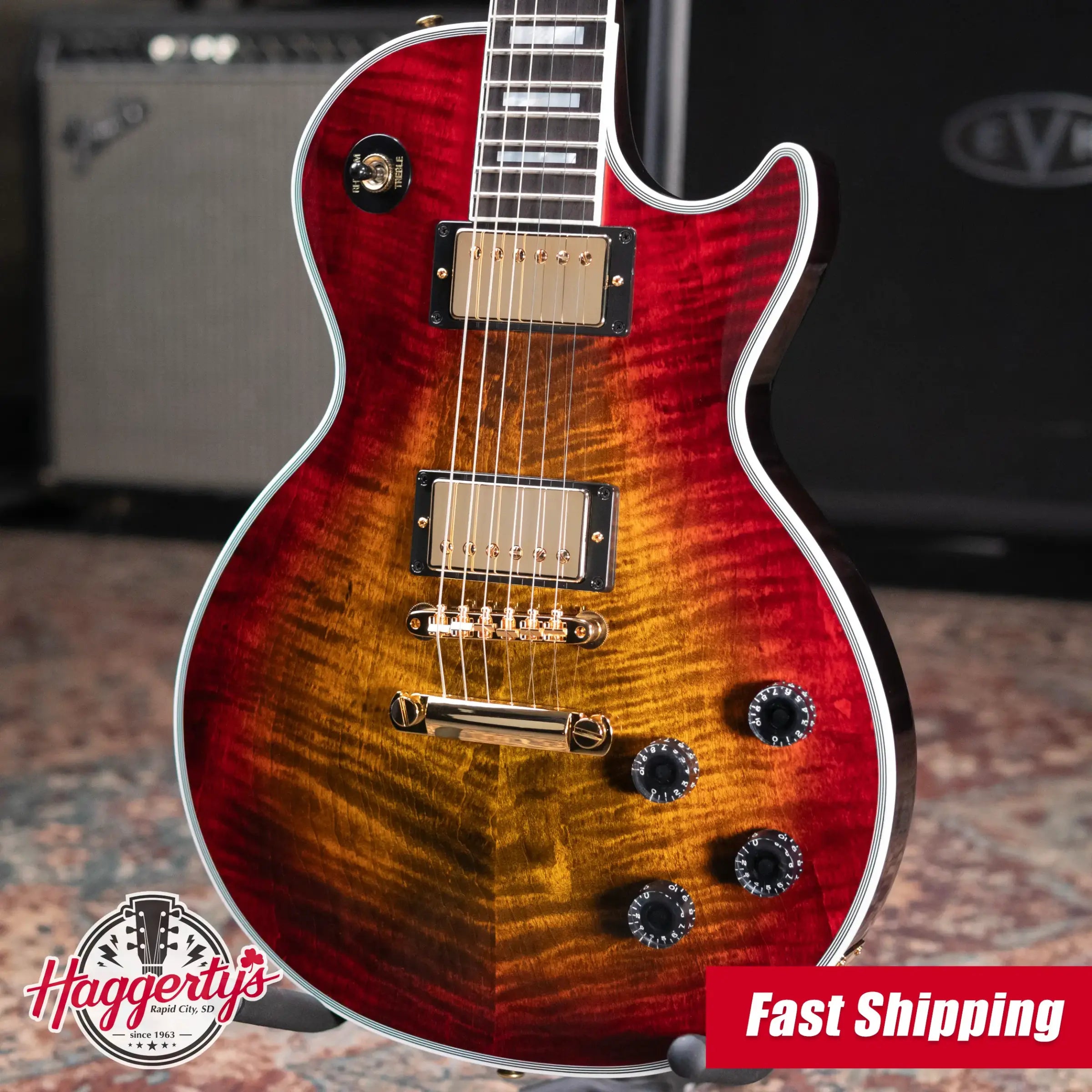 Gibson Les Paul Axcess Custom Figured Top Electric Guitar - Bengal Burst with Hardshell Case