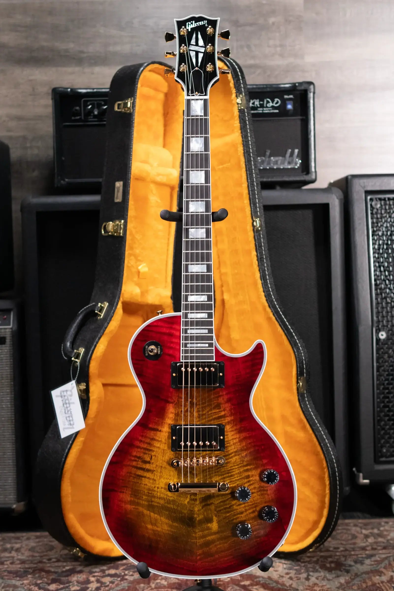 Gibson Les Paul Axcess Custom Figured Top Electric Guitar - Bengal Burst with Hardshell Case
