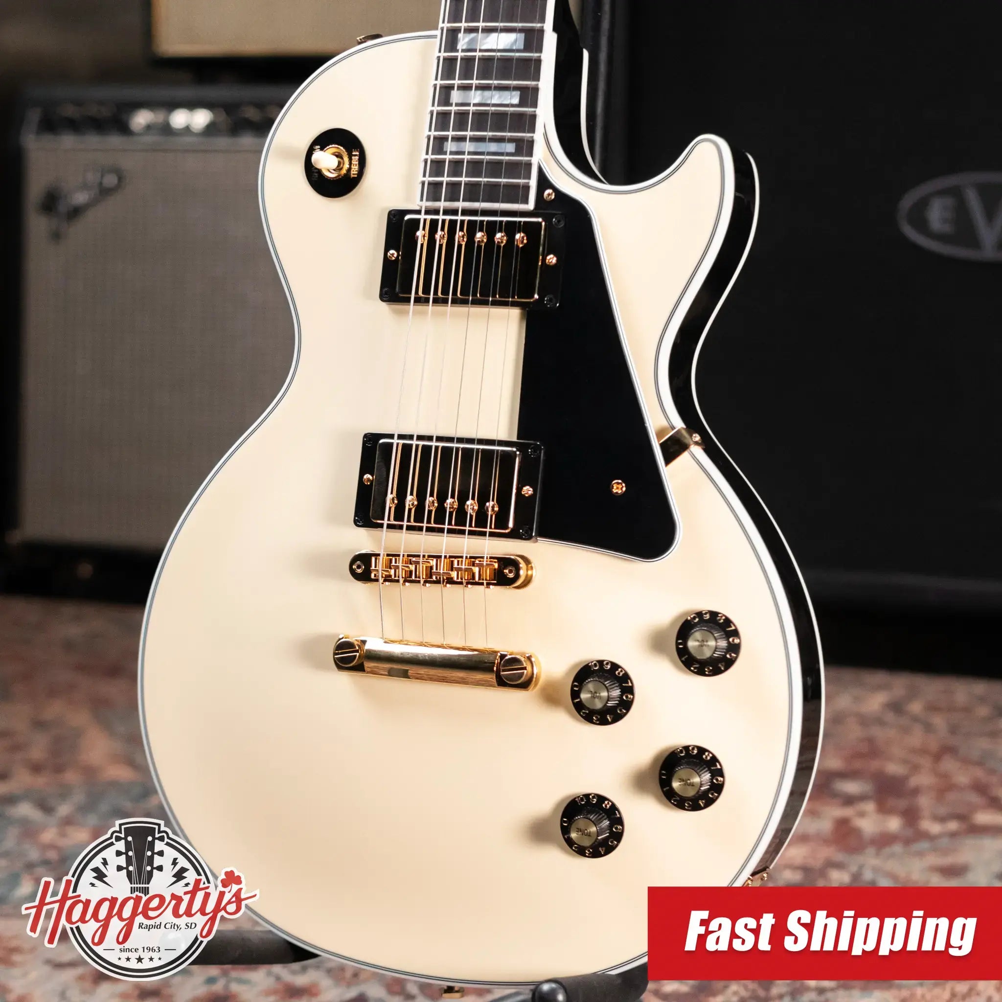 Gibson Les Paul Custom '70s Electric Guitar - Butter Cream with Hardshell Case