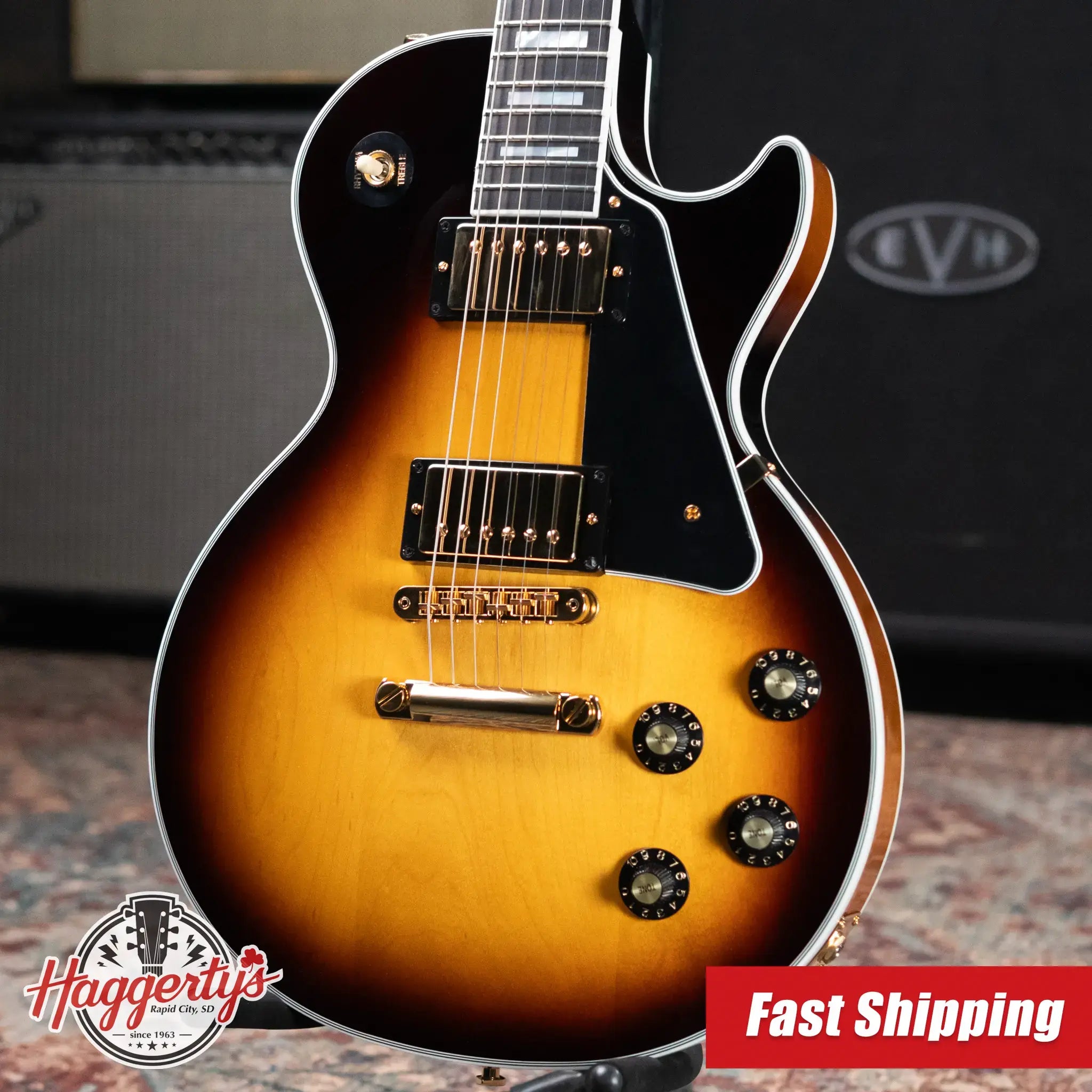 Gibson Les Paul Custom 70s Electric Guitar - Tobacco Burst with Hardshell Case