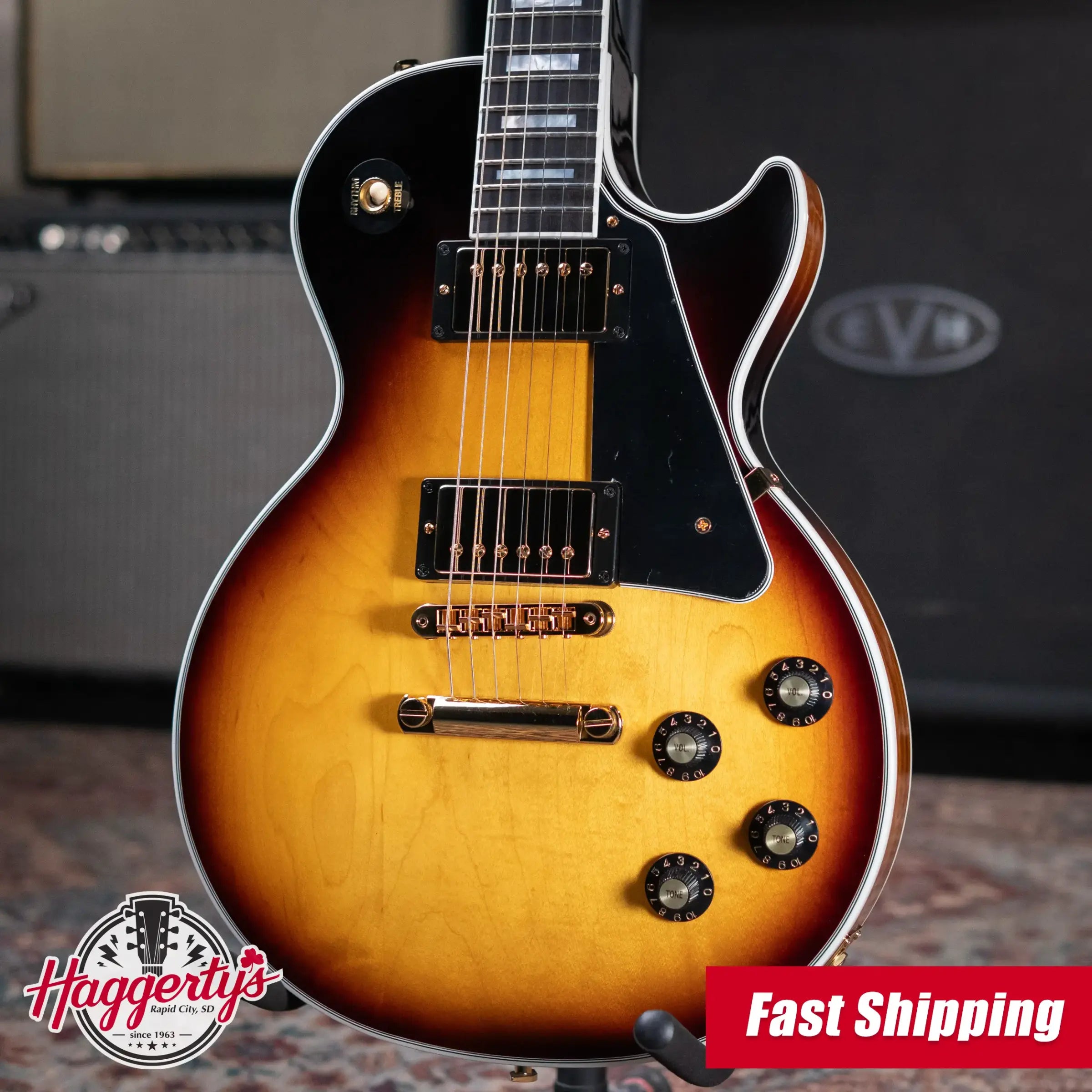 Gibson Les Paul Custom 70s Electric Guitar - Tobacco Burst with Hardshell Case