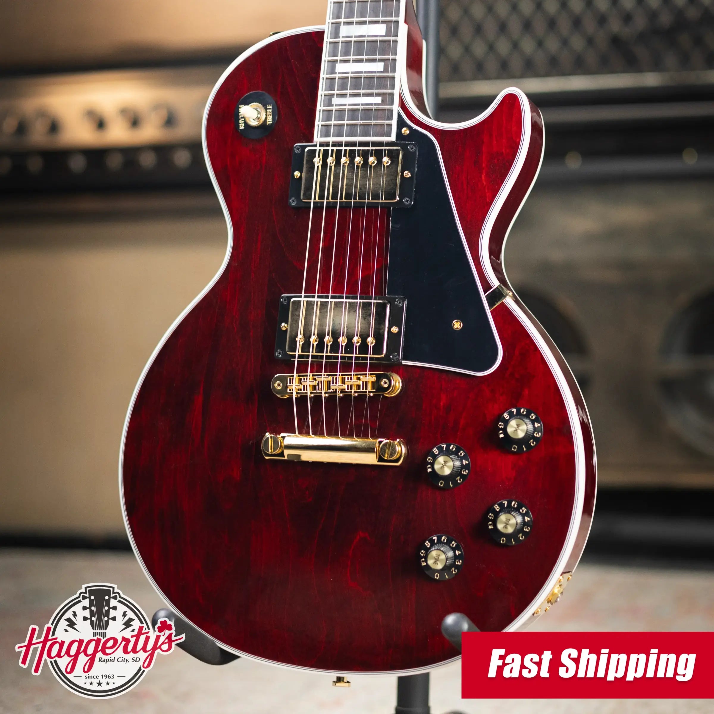 Gibson Les Paul Custom 70s Electric Guitar - Wine Red with Hardshell Case