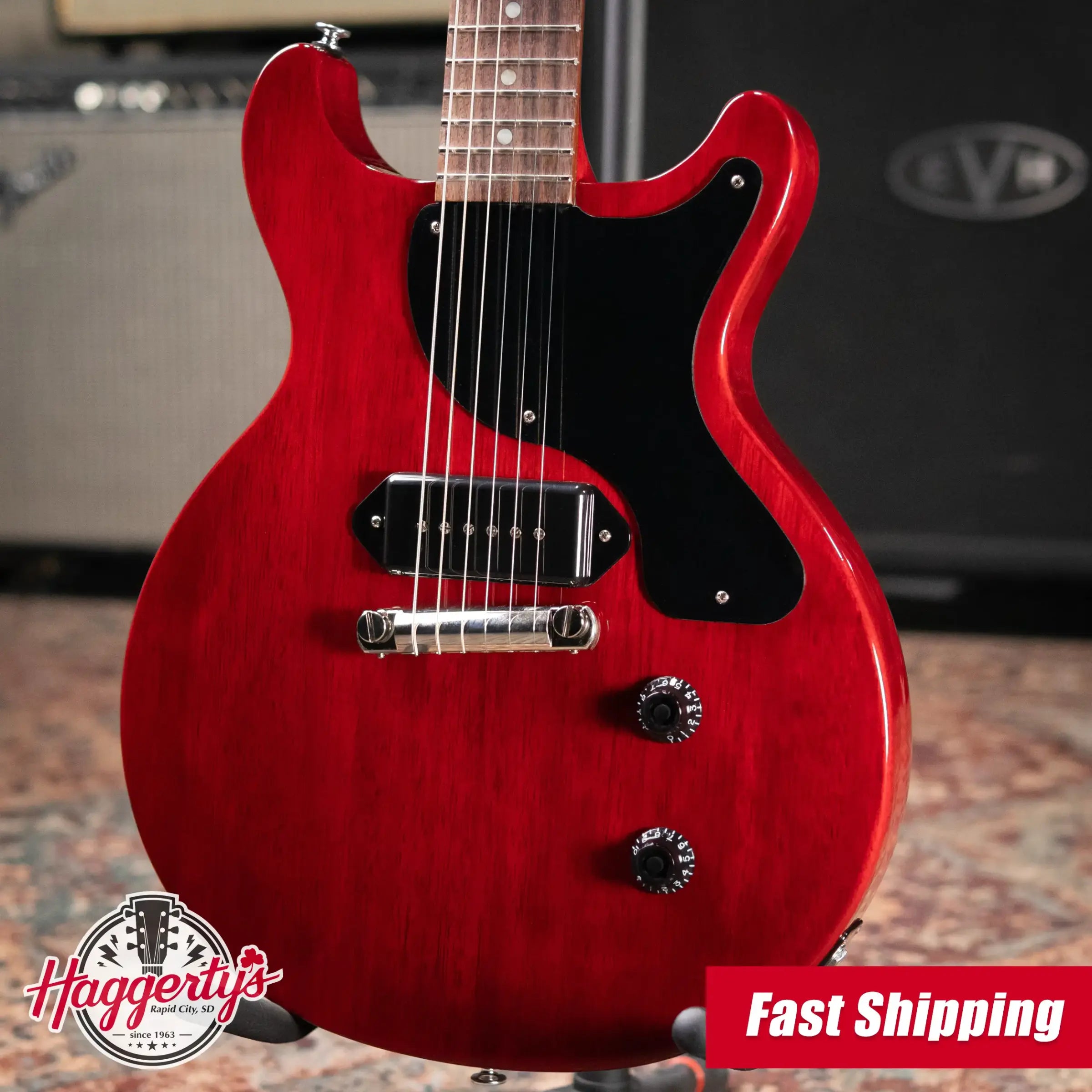 Gibson Les Paul Junior Double Cutaway - Vintage Cherry with Hardshell Case