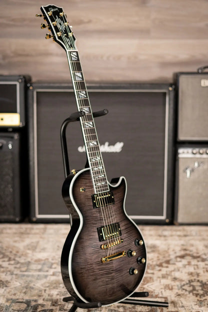 Gibson Les Paul Modern Supreme Electric Guitar - Trans Ebony Burst with Hardshell Case