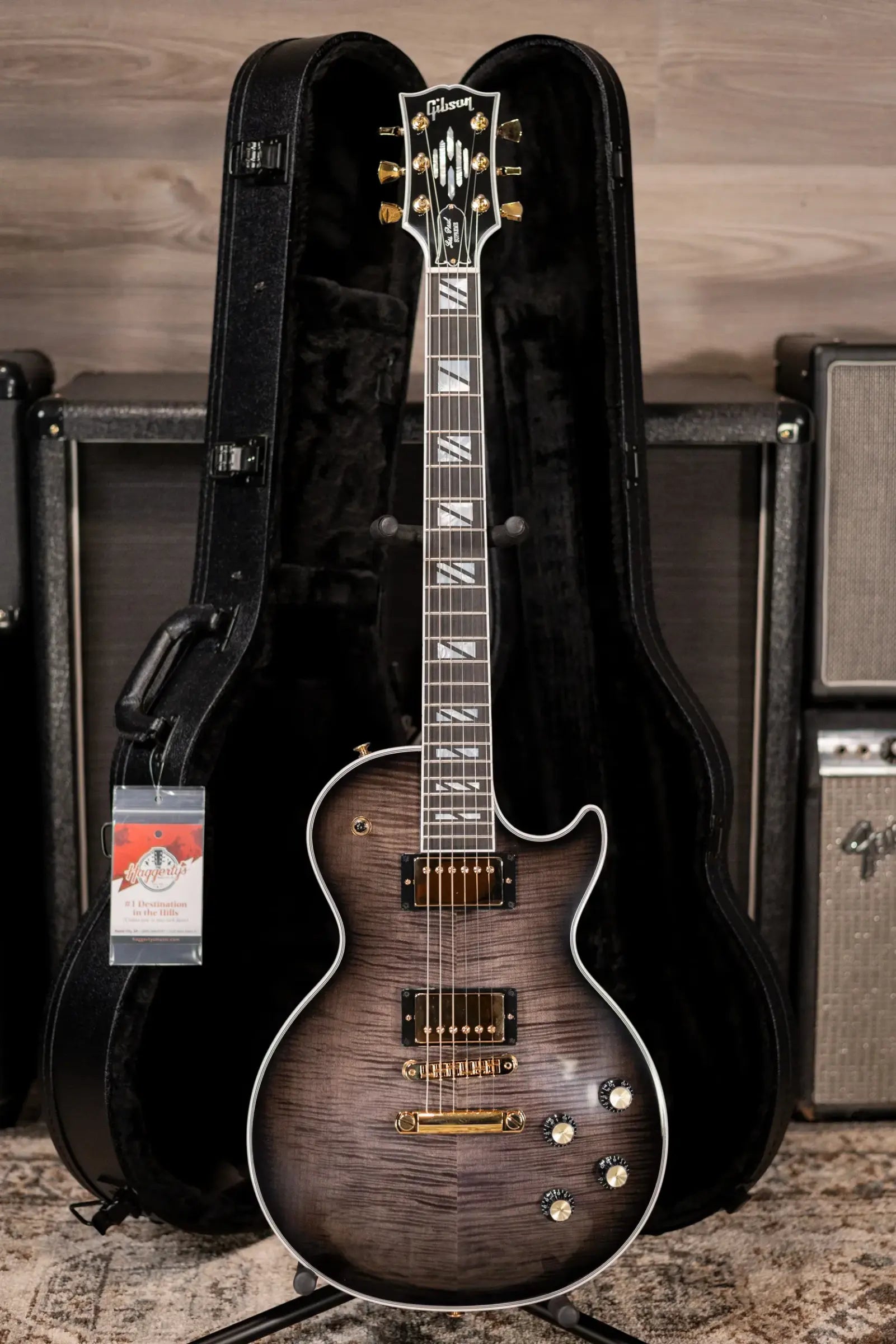 Gibson Les Paul Modern Supreme Electric Guitar - Trans Ebony Burst with Hardshell Case
