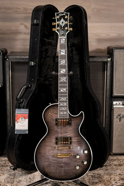 Gibson Les Paul Modern Supreme Electric Guitar - Trans Ebony Burst with Hardshell Case