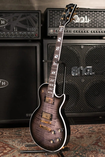 Gibson Les Paul Modern Supreme Electric Guitar - Trans Ebony with Hardshell Case