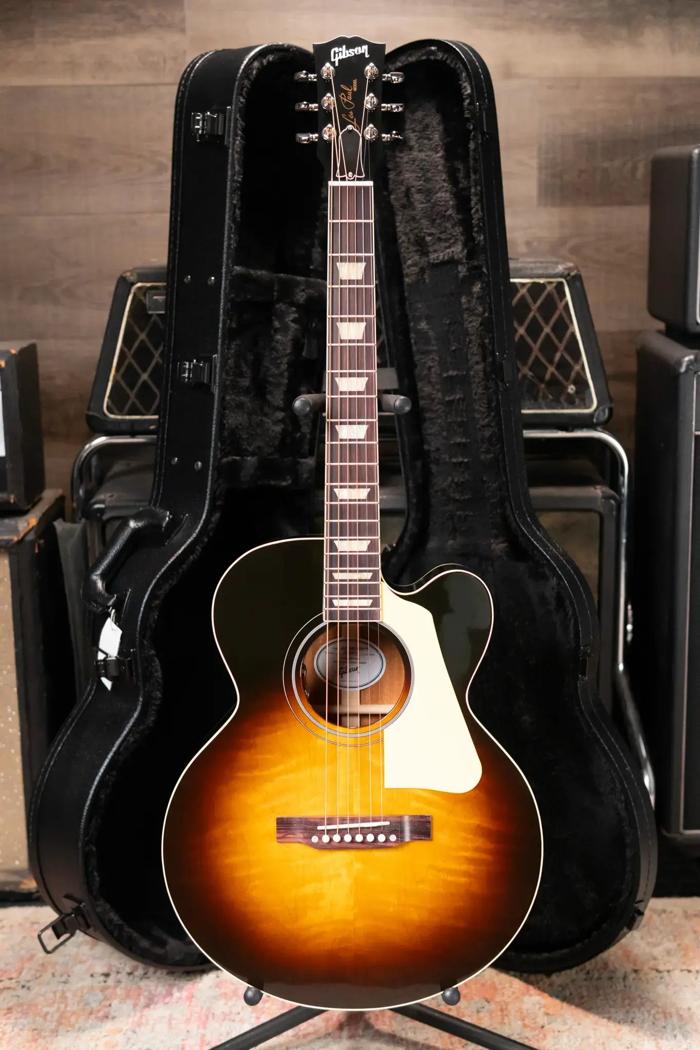 Gibson Les Paul Parlor Acoustic/Electric Guitar - Vintage Sunburst with Hardshell Case