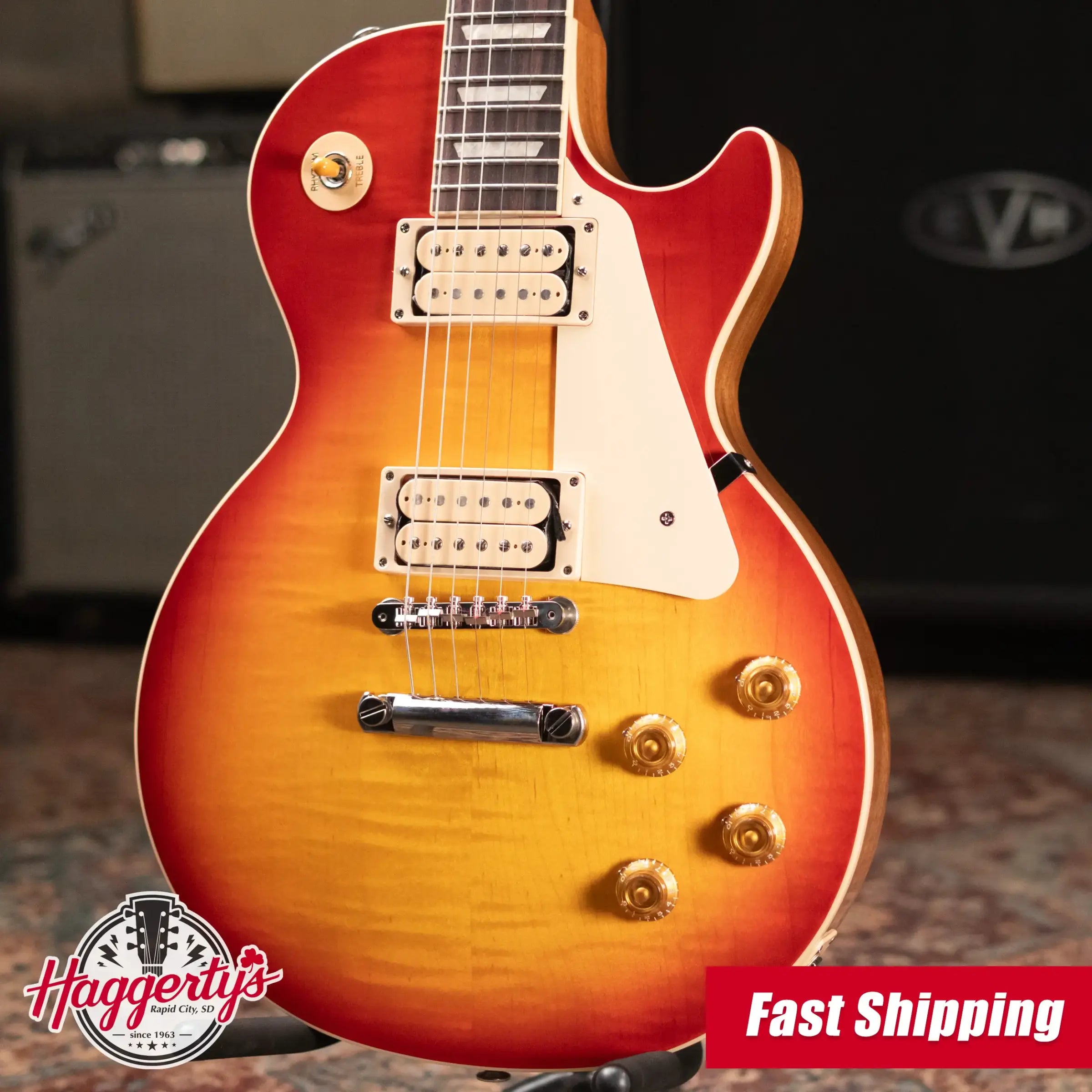 Gibson Les Paul Standard 50s Double Trouble (1 of 500) Electric Guitar - Vintage Cherry Sunburst with Hardshell Case