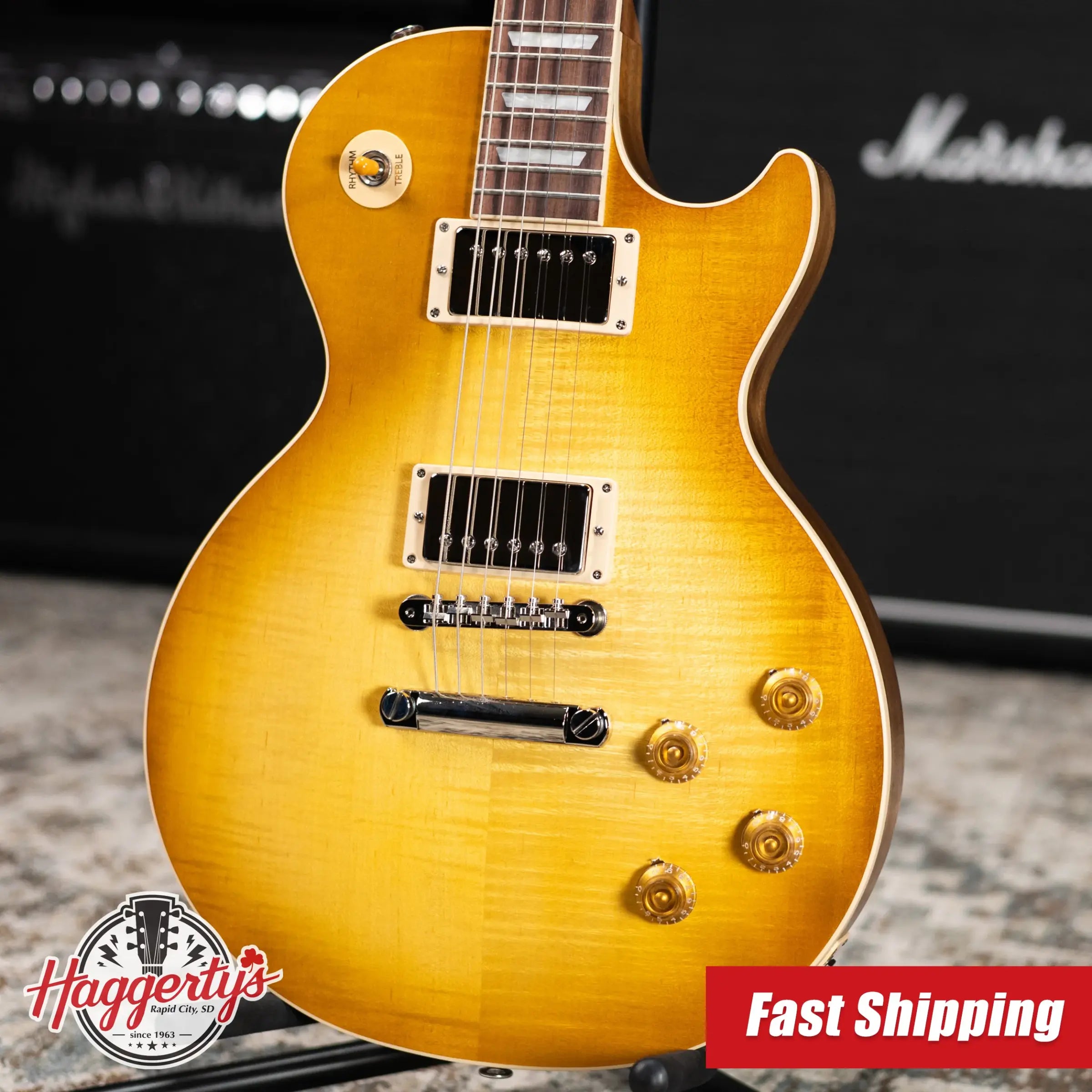 Gibson Les Paul Standard 50s Faded Electric Guitar - Vintage Honey Burst with Hardshell Case