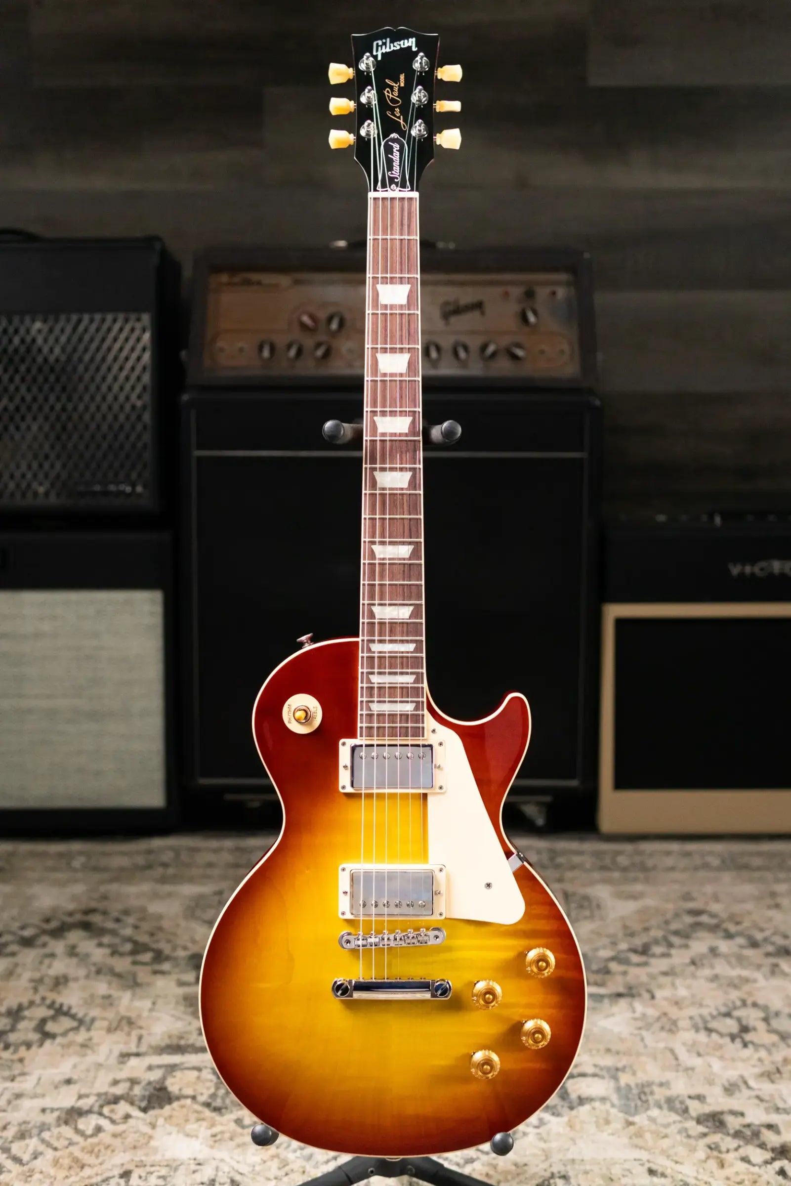 Gibson Les Paul Standard 50s Figured Electric Guitar - Iced Tea with Hardshell Case