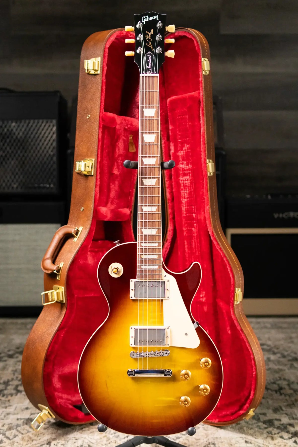 Gibson Les Paul Standard 50s Figured Electric Guitar - Iced Tea with Hardshell Case