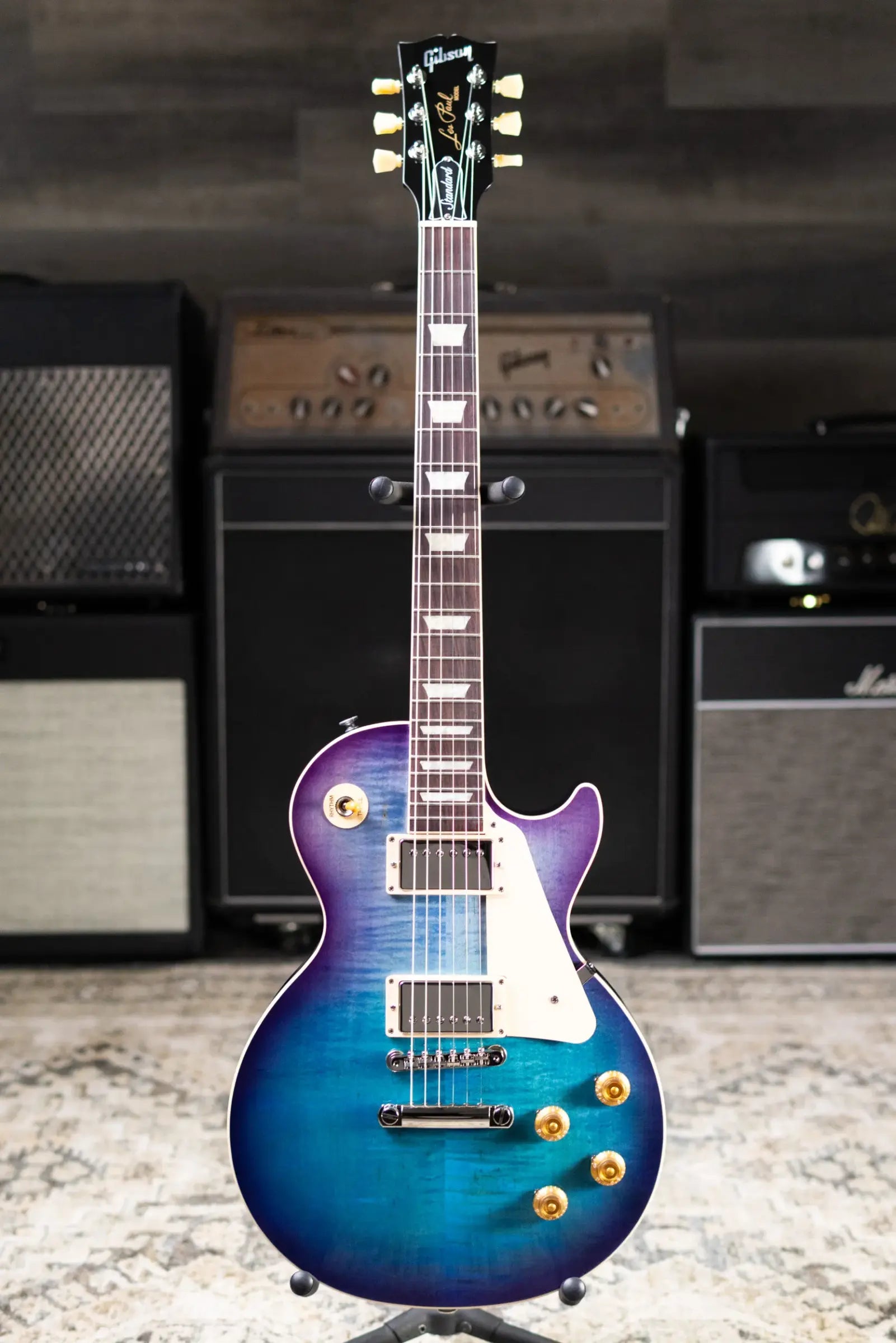 Gibson Les Paul Standard 50s Figured Top Electric Guitar - Blueberry Burst with Hardshell Case