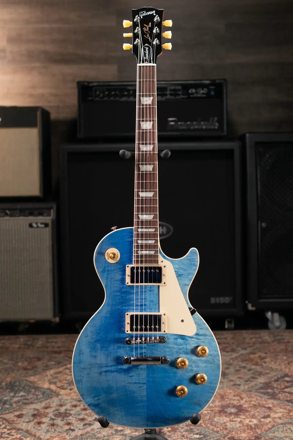 Gibson Les Paul Standard '50s Figured Top Electric Guitar - Ocean Blue with Hardshell Case