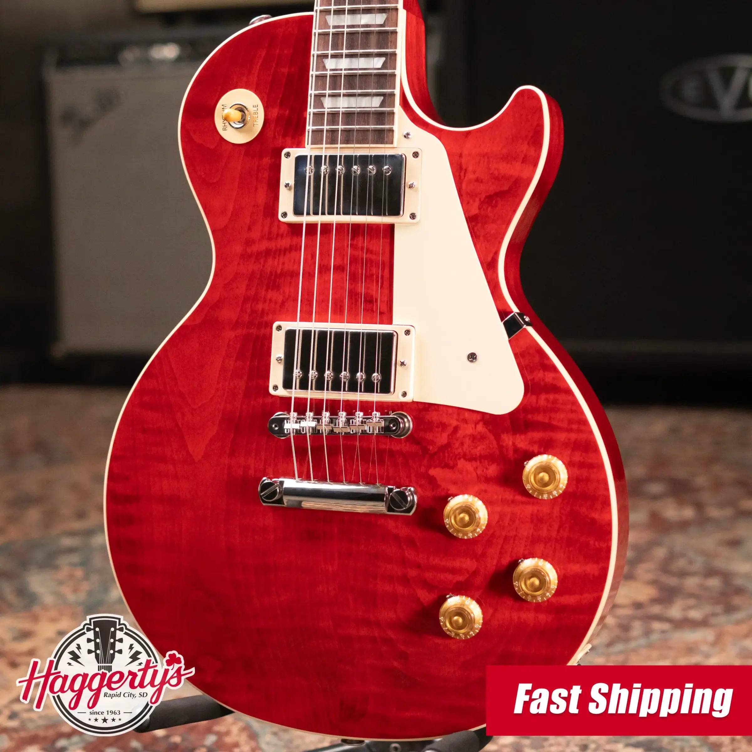 Gibson Les Paul Standard 50s Figured Top Electric Guitar - Sixties Cherry with Hardshell Case