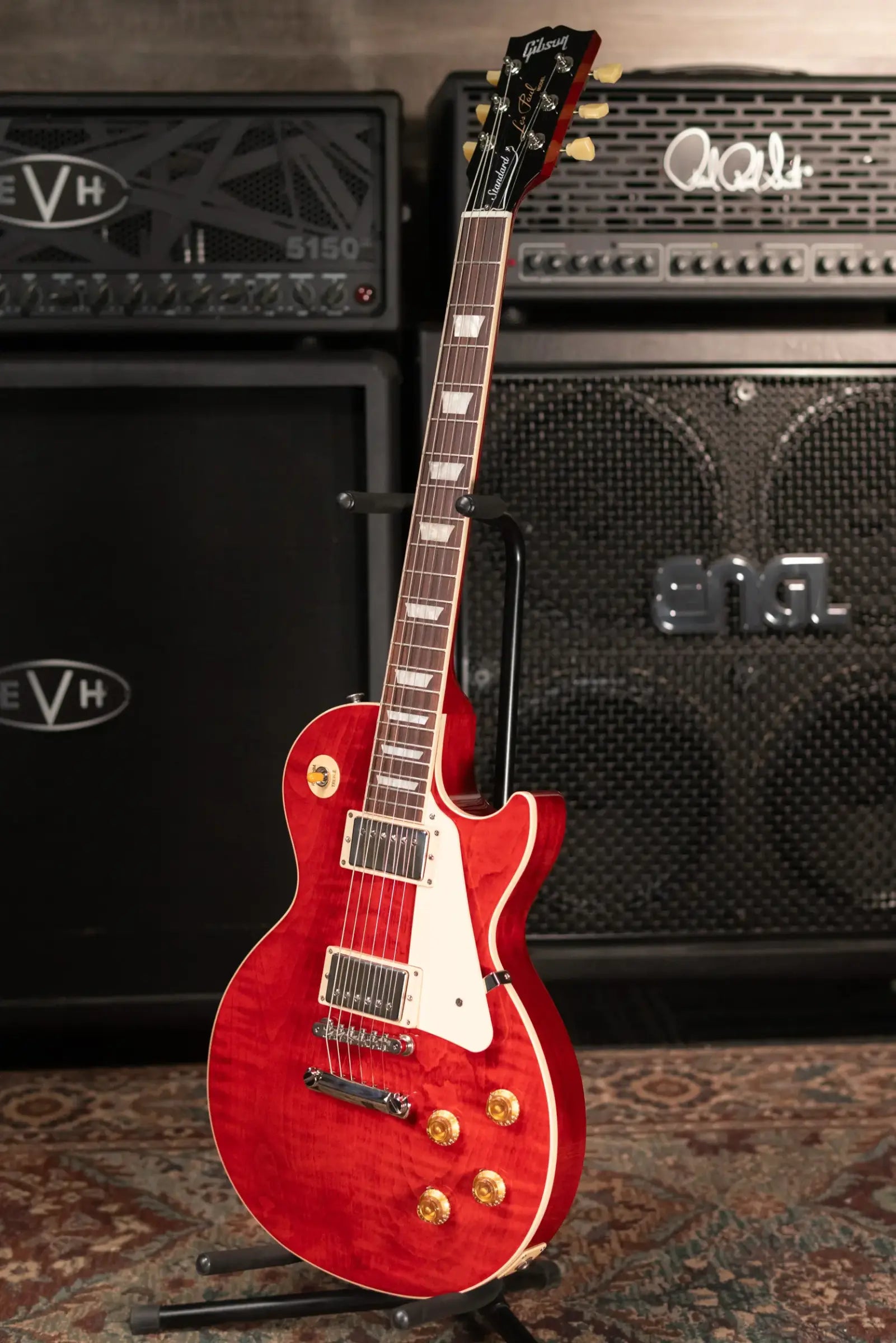 Gibson Les Paul Standard 50s Figured Top Electric Guitar - Sixties Cherry with Hardshell Case