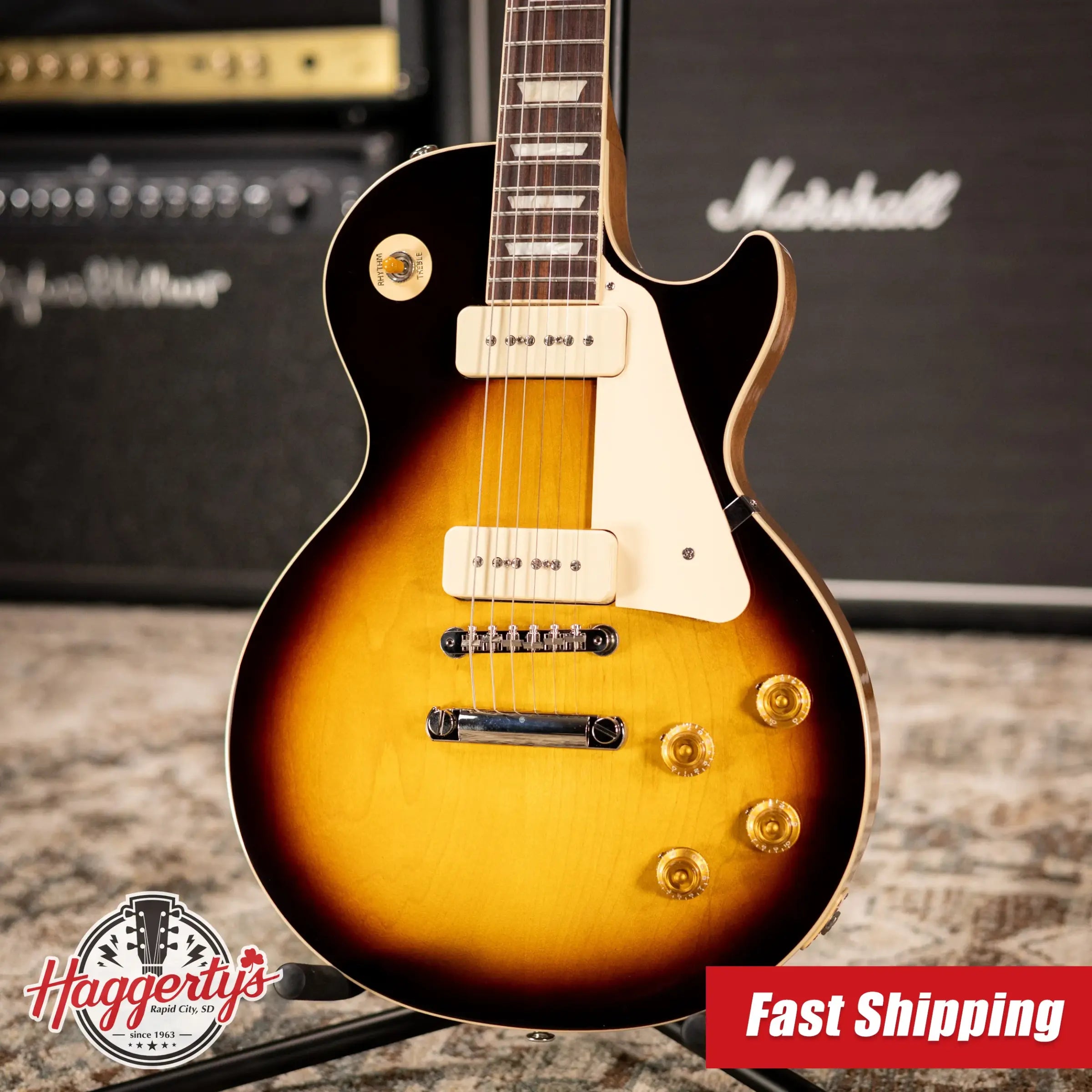Gibson Les Paul Standard 50s P-90 Electric Guitar - Tobacco Burst with Hardshell Case