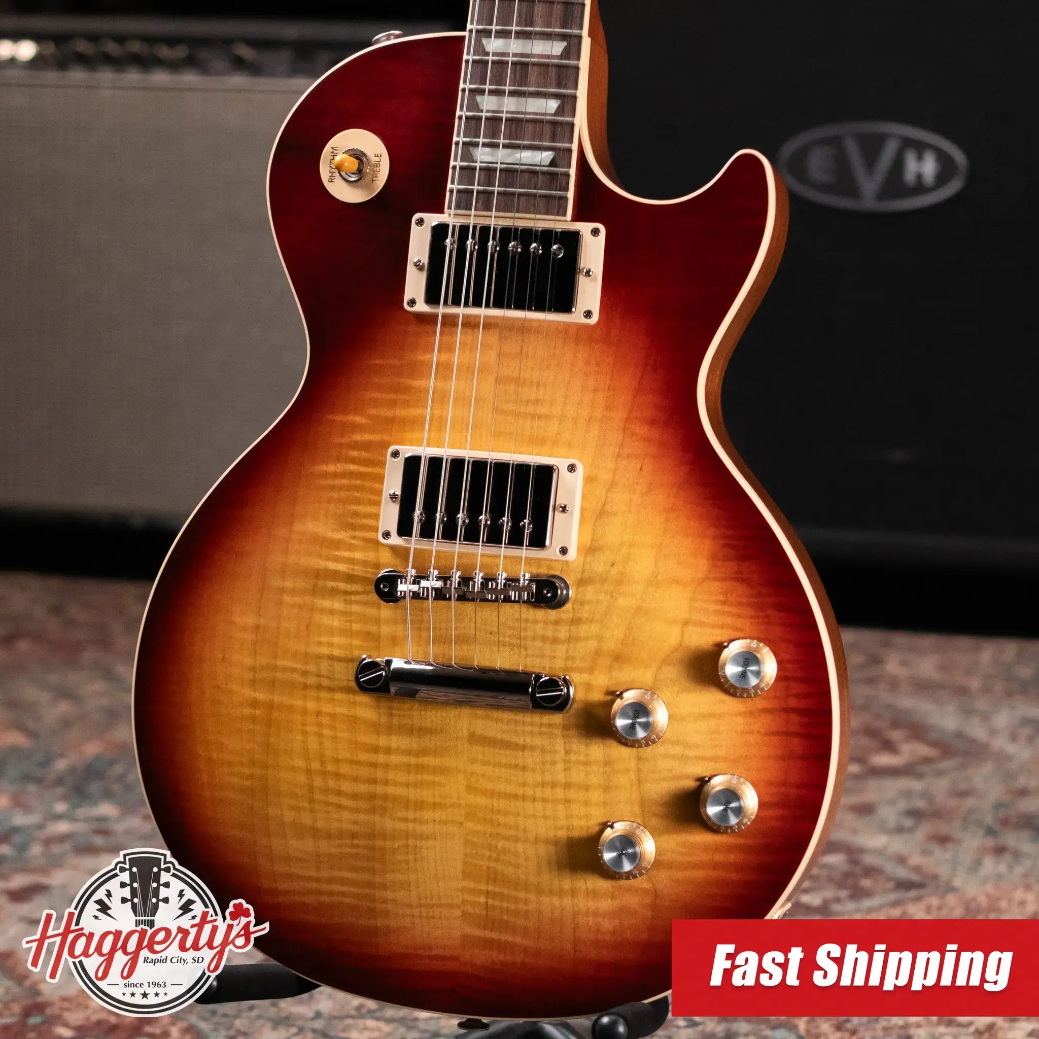 Gibson Les Paul Standard 60s Faded Electric Guitar - Vintage Bourbon Sunburst with Hardshell Case - Used