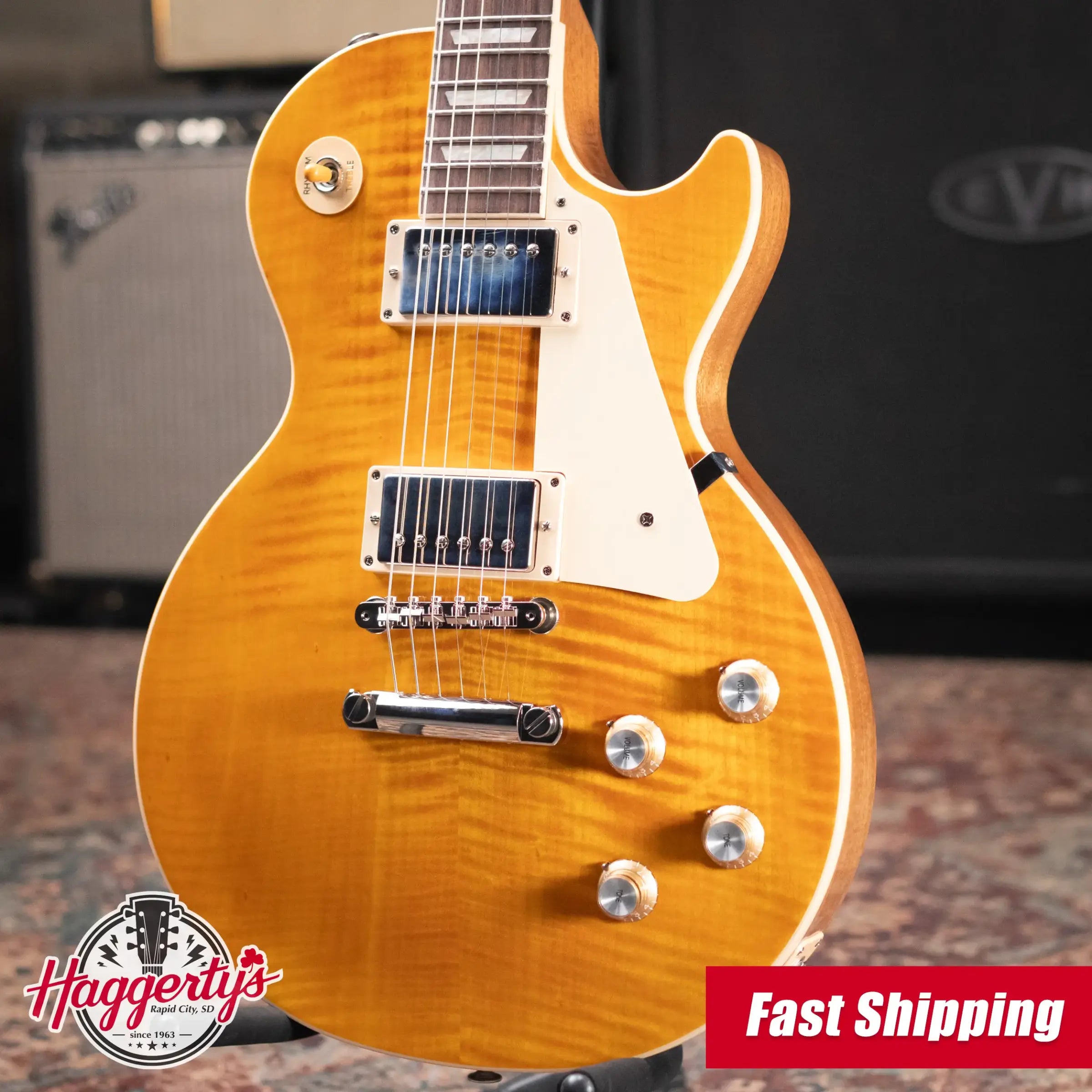Gibson Les Paul Standard '60s Figured Top Electric Guitar - Honey Amber with Hardshell Case