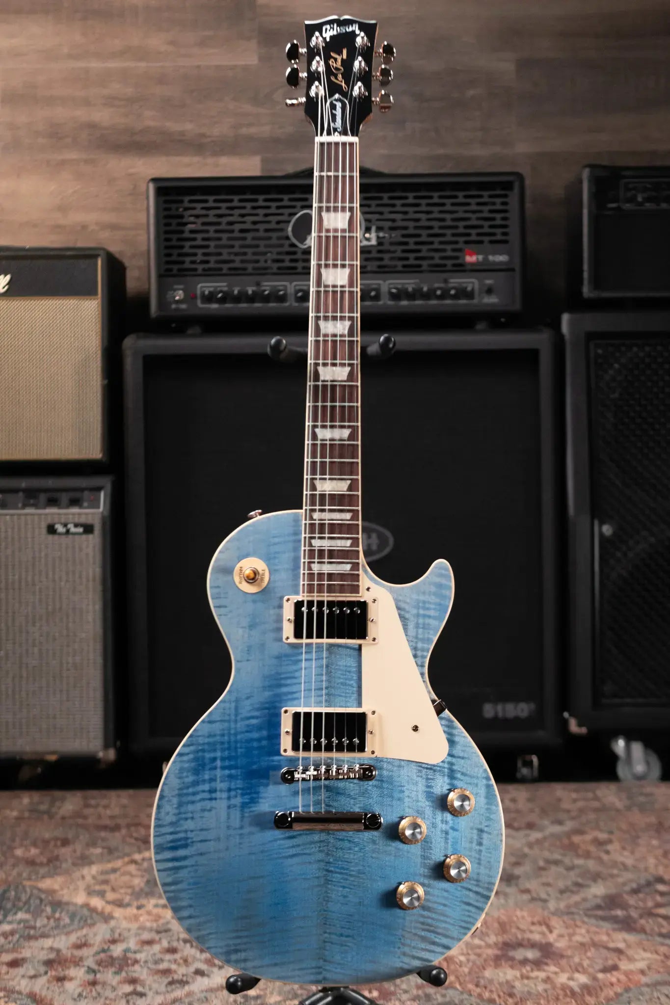Gibson Les Paul Standard 60s Figured Top Electric Guitar - Ocean Blue with Hardshell Case