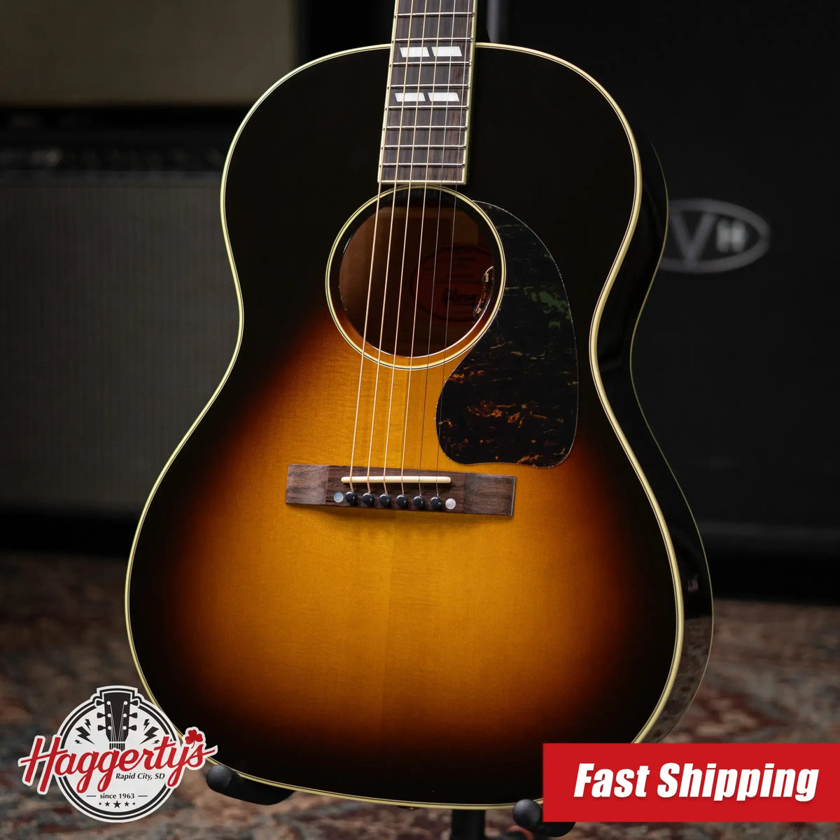 Gibson Nathaniel Rateliff Signature LG-2 Western Acoustic/Electric Guitar - Vintage Sunburst with Hardshell Case
