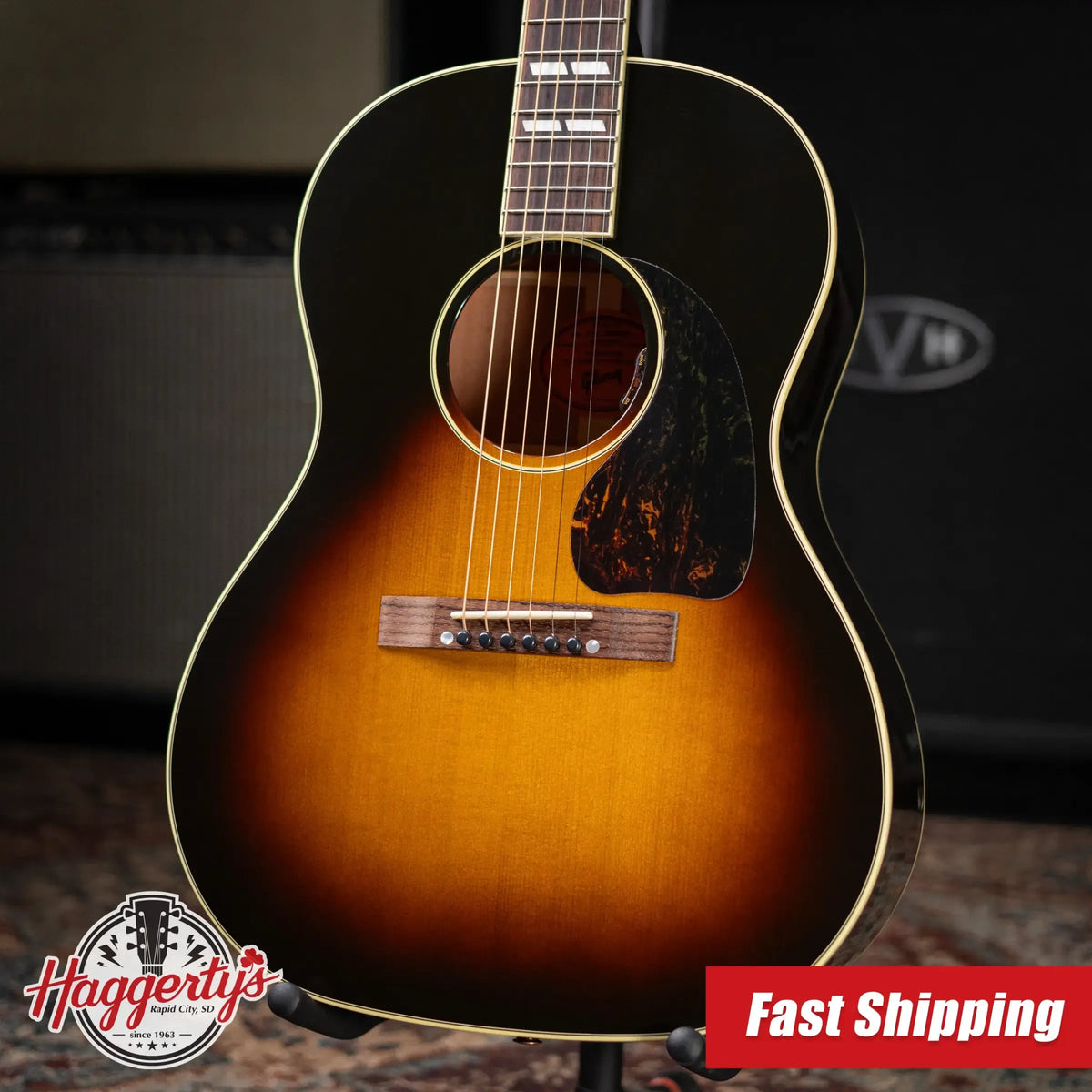 Gibson Nathaniel Rateliff Signature LG-2 Western Acoustic/Electric Guitar - Vintage Sunburst with Hardshell Case