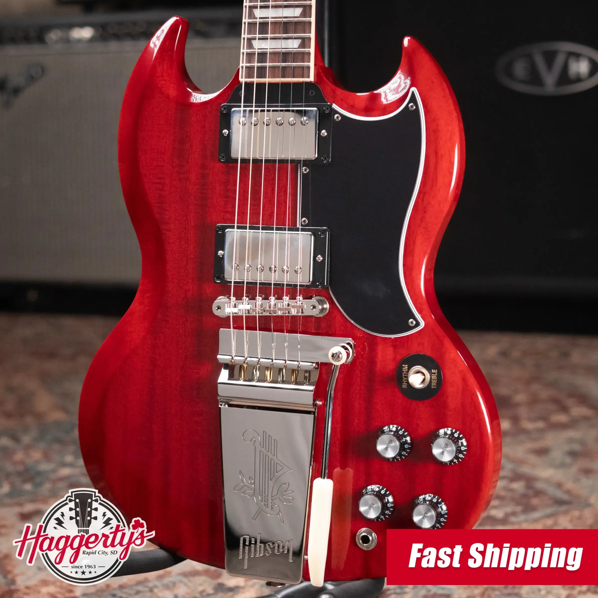 Gibson SG Standard '61 Maestro Vibrola Electric Guitar - Vintage Cherry with Hardshell Case