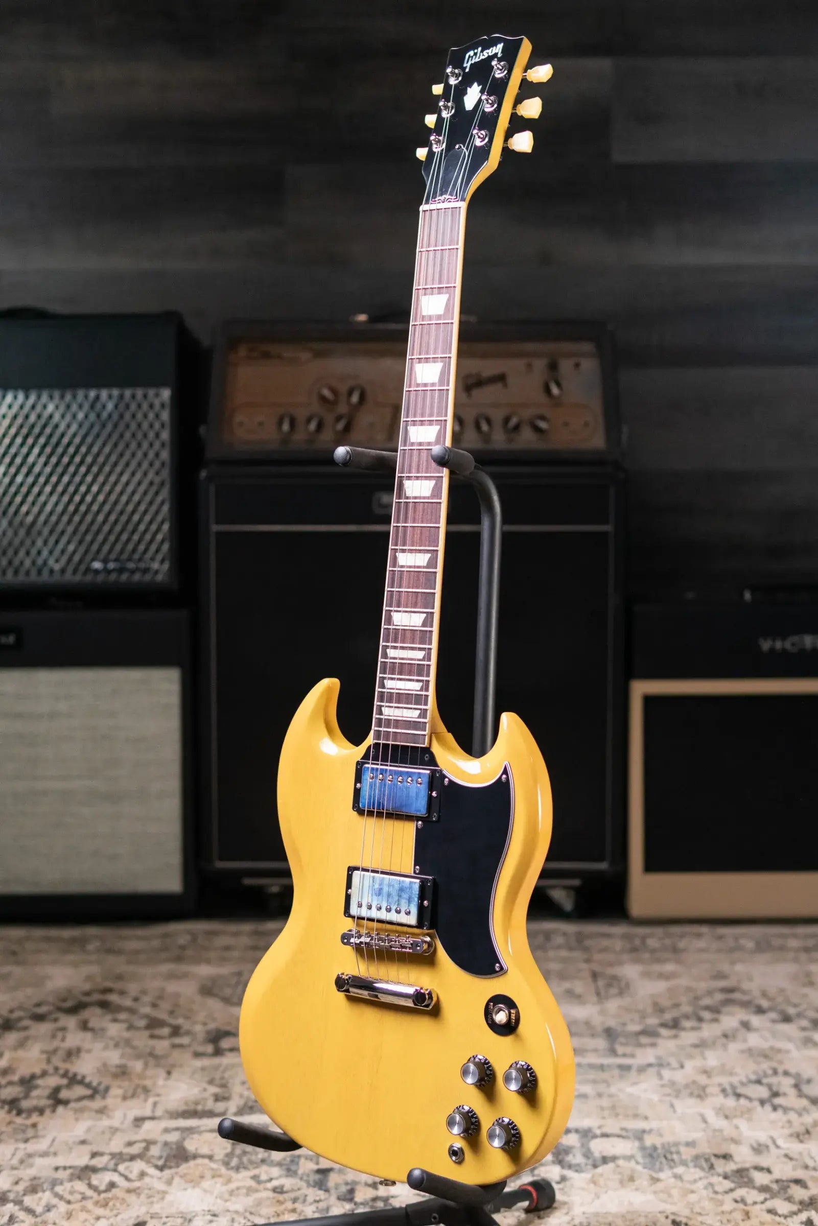 Gibson SG Standard '61 Stop Bar Electric Guitar - TV Yellow with Hardshell Case