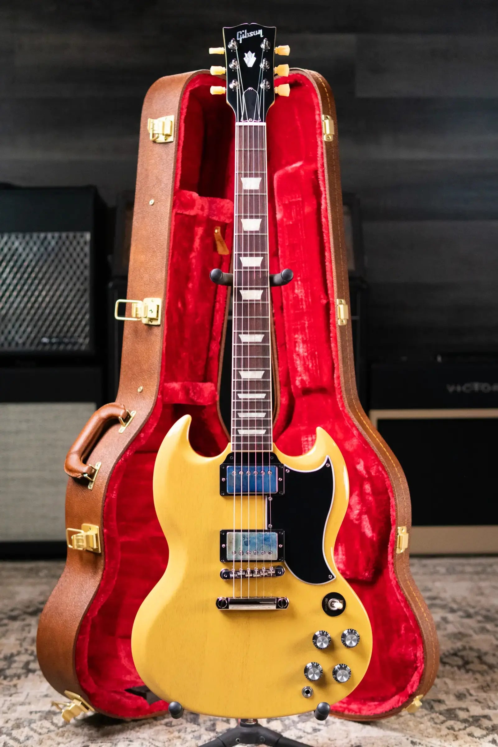 Gibson SG Standard '61 Stop Bar Electric Guitar - TV Yellow with Hardshell Case