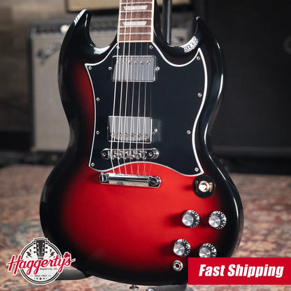 Gibson SG Standard Electric Guitar - Cardinal Red Burst with Softshell Gig Bag