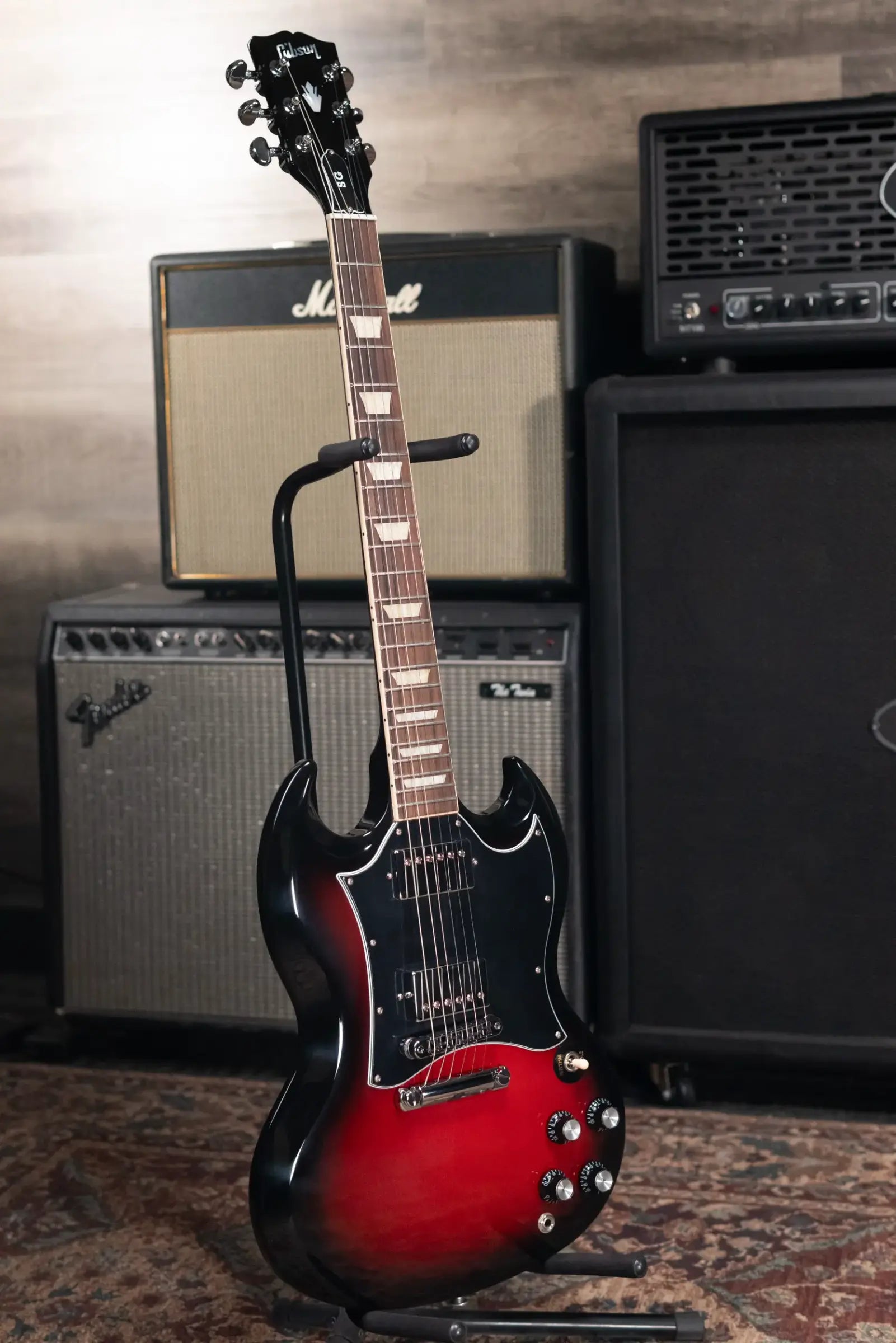 Gibson SG Standard Electric Guitar - Cardinal Red Burst with Softshell Gig Bag