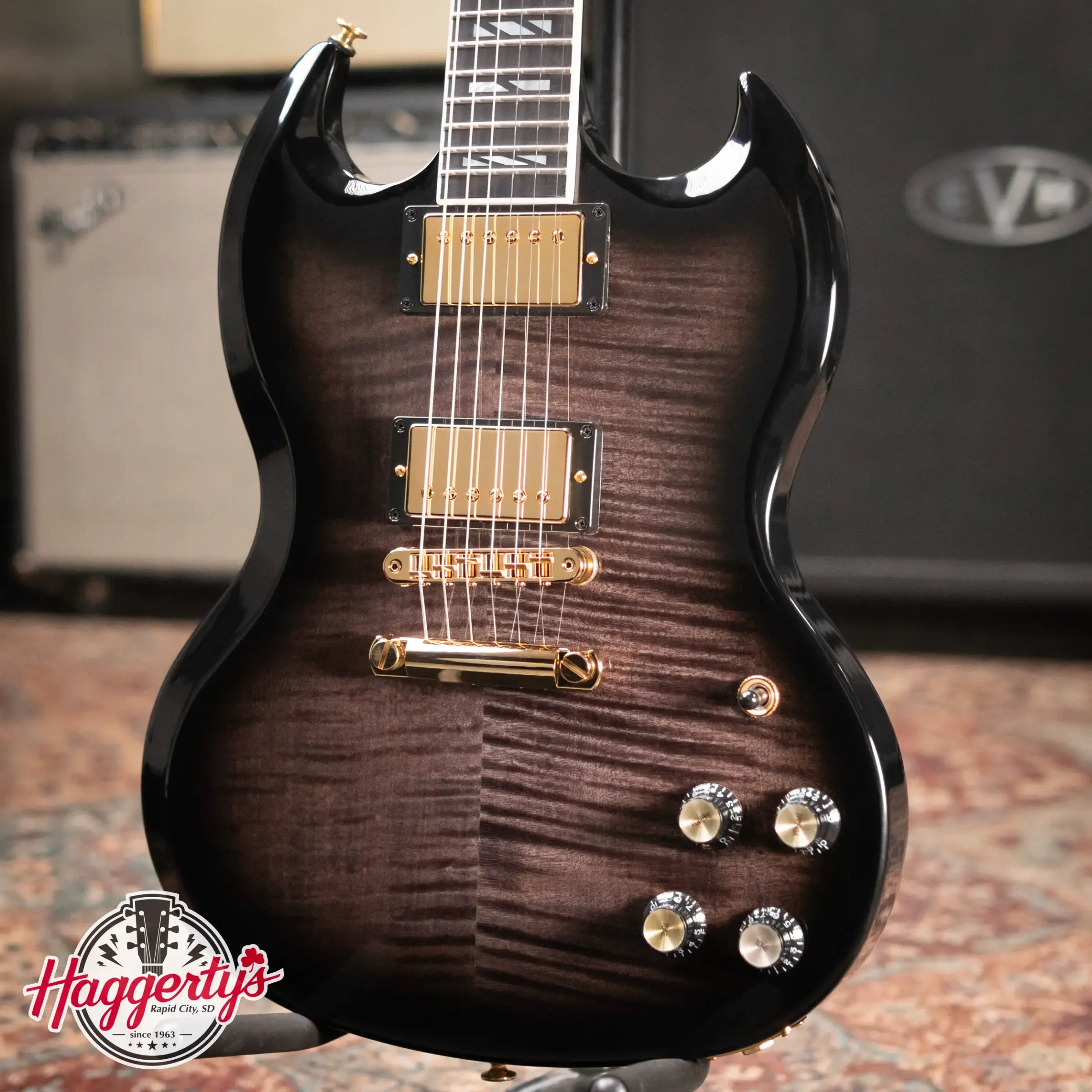 Gibson SG Supreme Electric Guitar - Translucent Ebony Burst with Hardshell Case