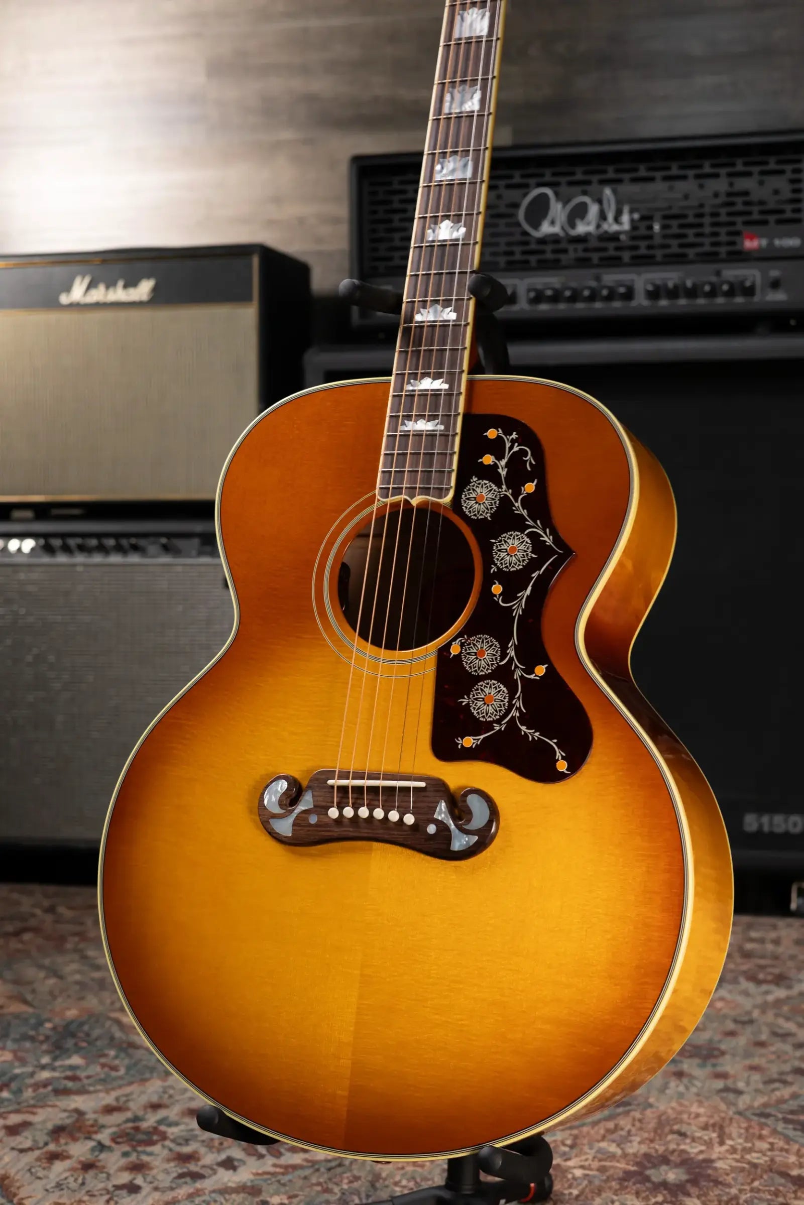Gibson SJ-200 60s Original Jumbo Acoustic/Electric Guitar - Heritage Cherry Sunburst with Hardshell Case
