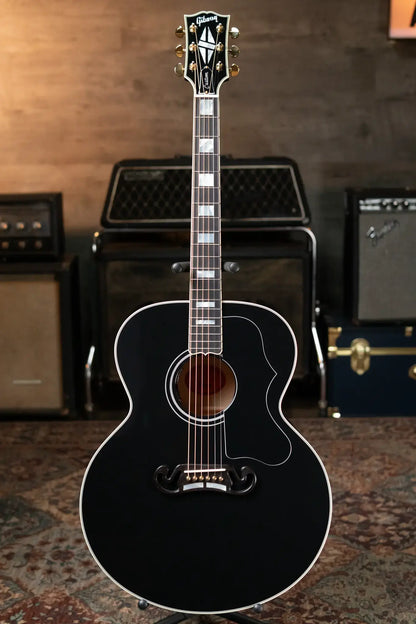 Gibson SJ-200 Custom Acoustic/Electric - Ebony with Hardshell Case