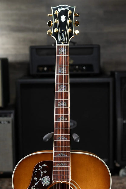Gibson SJ-200 Elegant Koa Left-Handed Jumbo Acoustic/Electric Guitar - Honey Burst with Hardshell Case