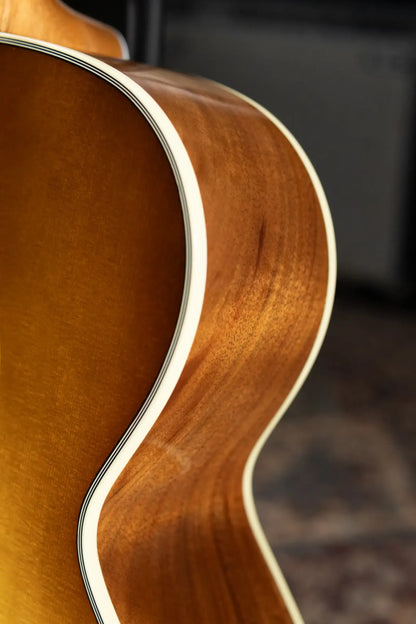 Gibson SJ-200 Elegant Koa Left-Handed Jumbo Acoustic/Electric Guitar - Honey Burst with Hardshell Case