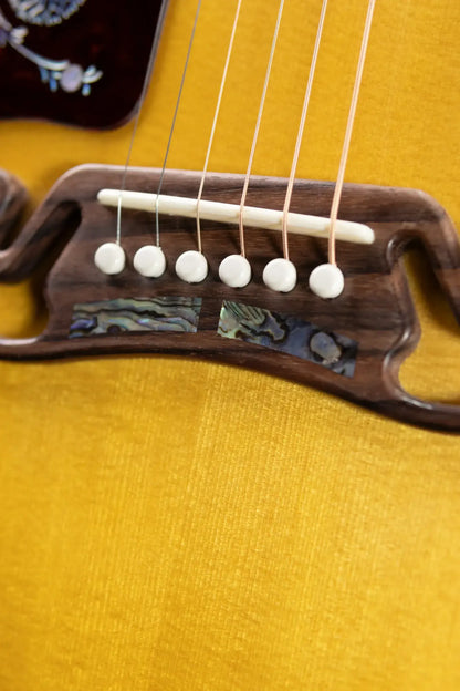 Gibson SJ-200 Elegant Koa Left-Handed Jumbo Acoustic/Electric Guitar - Honey Burst with Hardshell Case