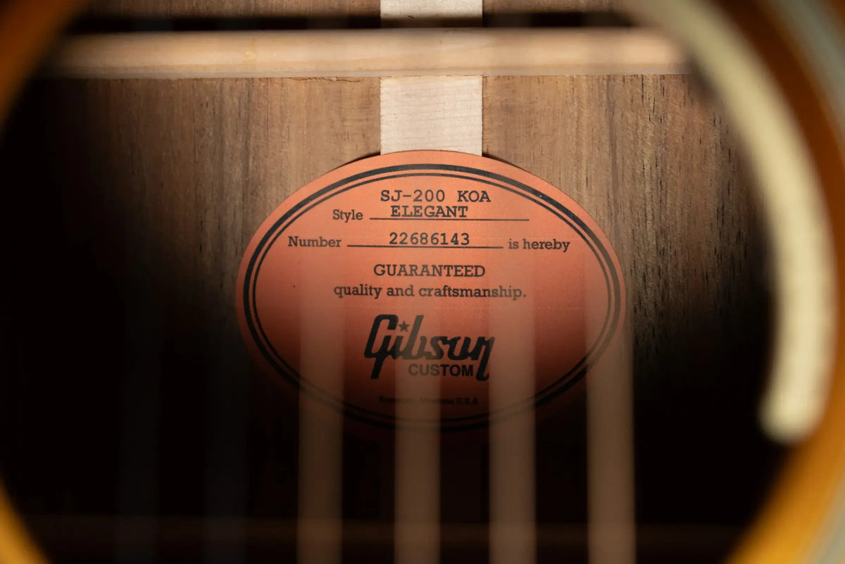 Gibson SJ-200 Elegant Koa Left-Handed Jumbo Acoustic/Electric Guitar - Honey Burst with Hardshell Case
