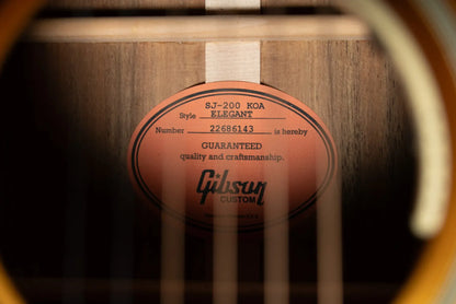 Gibson SJ-200 Elegant Koa Left-Handed Jumbo Acoustic/Electric Guitar - Honey Burst with Hardshell Case