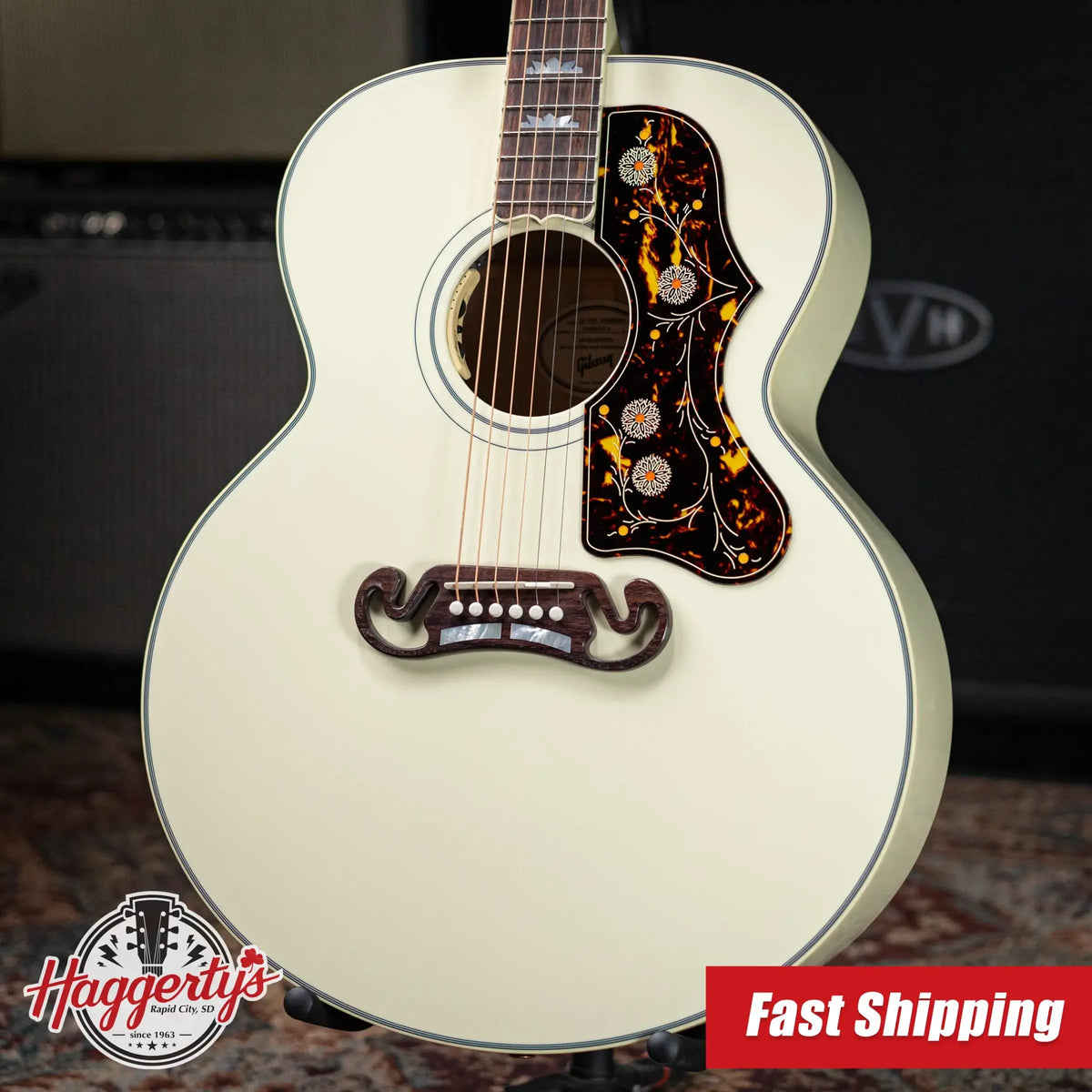Gibson SJ-200 Standard Acoustic/Electric Guitar - Classic White with Hardshell Case