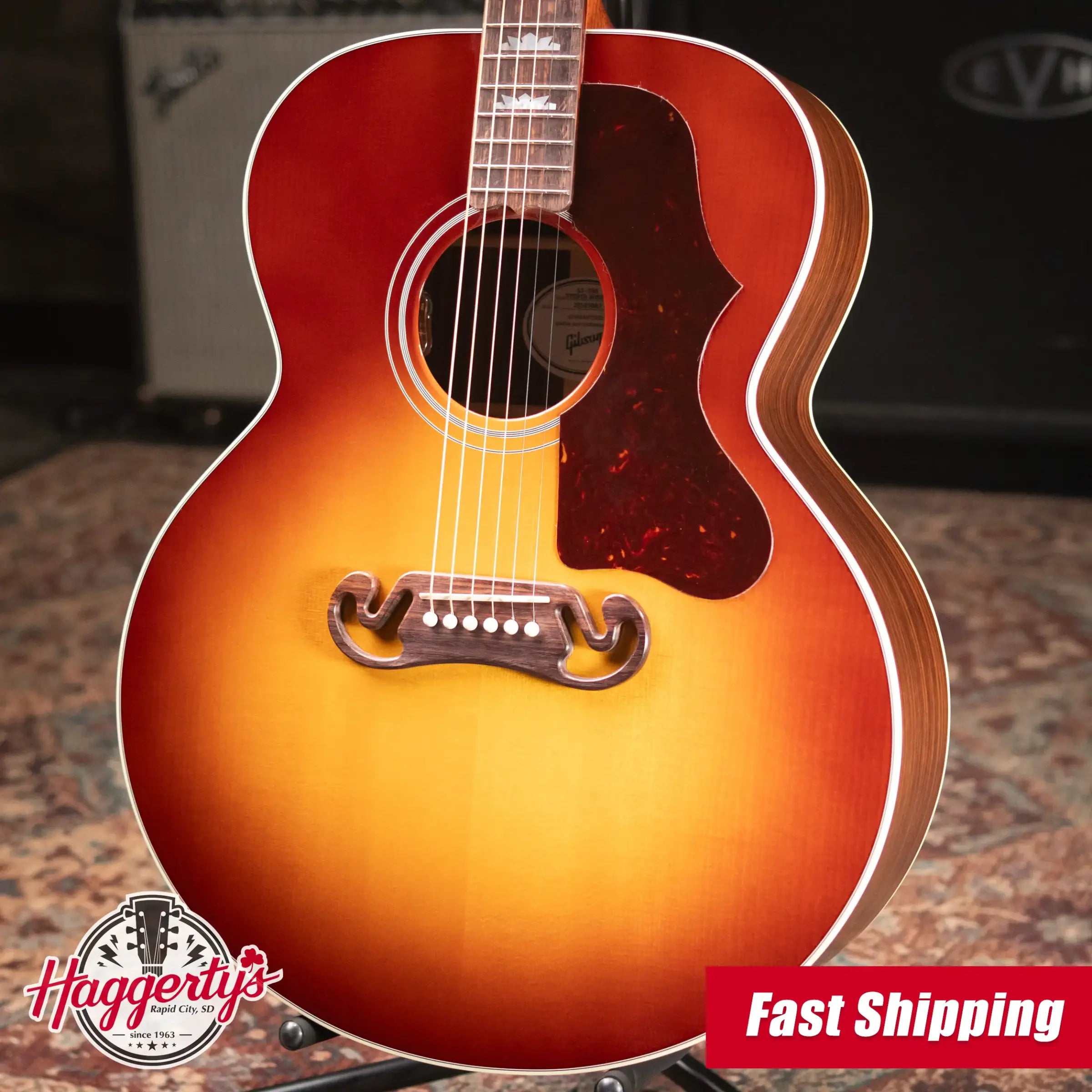 Gibson SJ-200 Studio Rosewood Acoustic/Electric Guitar - Rosewood Burst with Hardshell Case
