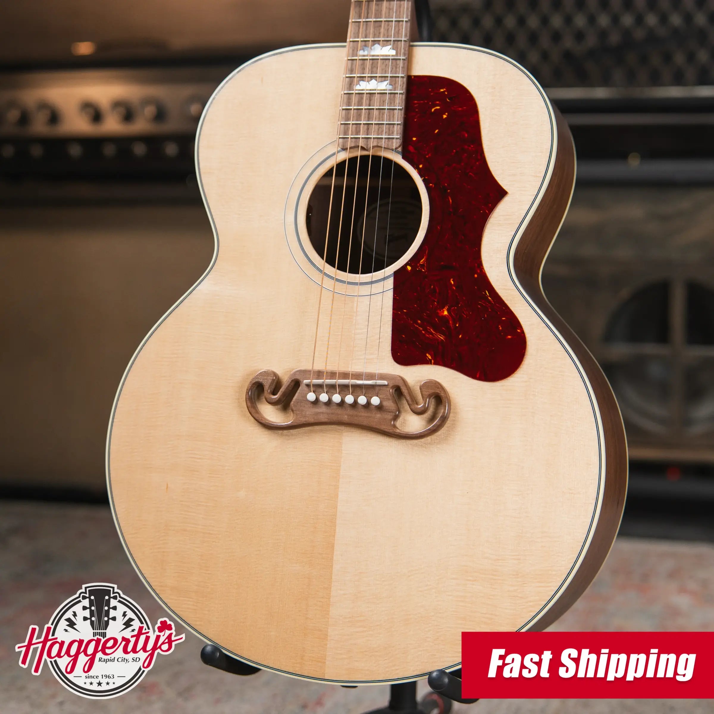 Gibson SJ-200 Studio Walnut Jumbo Acoustic/Electric Guitar - Natural with Hardshell Case