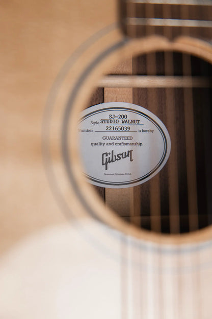 Gibson SJ-200 Studio Walnut Jumbo Acoustic/Electric Guitar - Natural with Hardshell Case