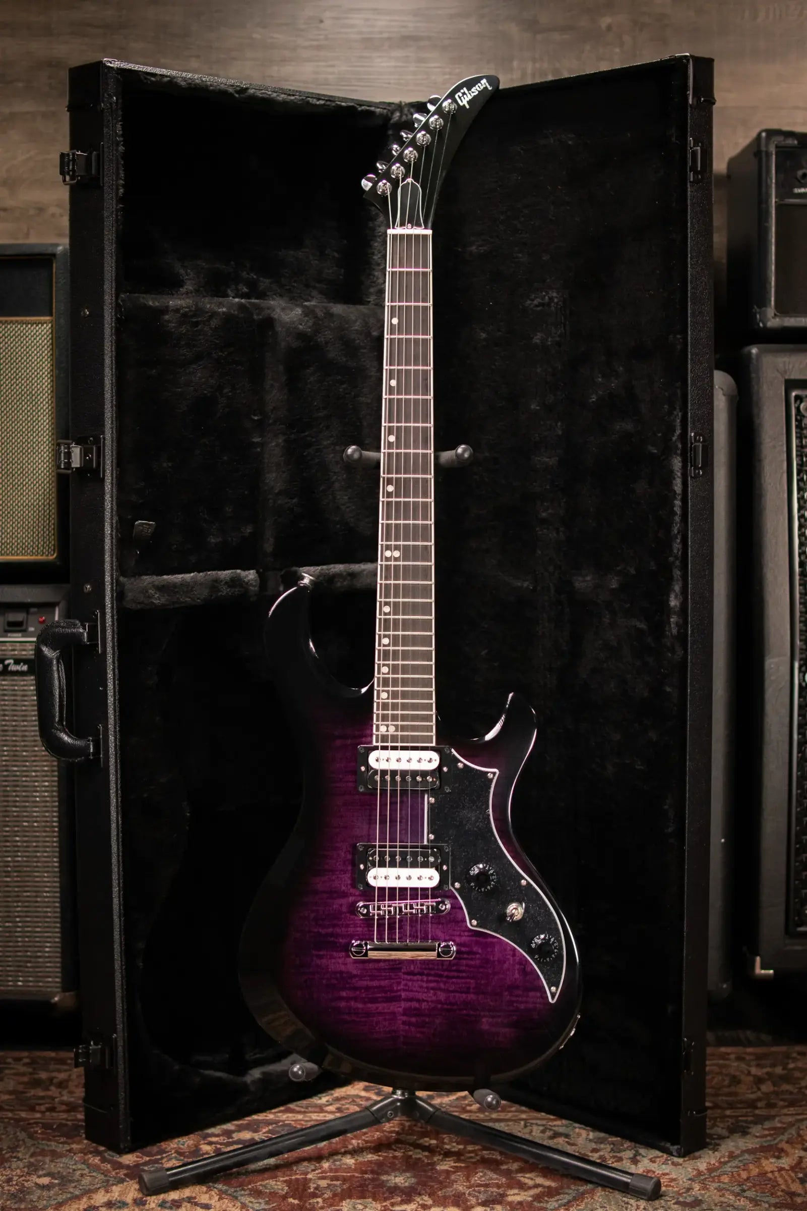 Gibson Victory Figured Top Electric Guitar - Dark Purple Burst with Hardshell Case